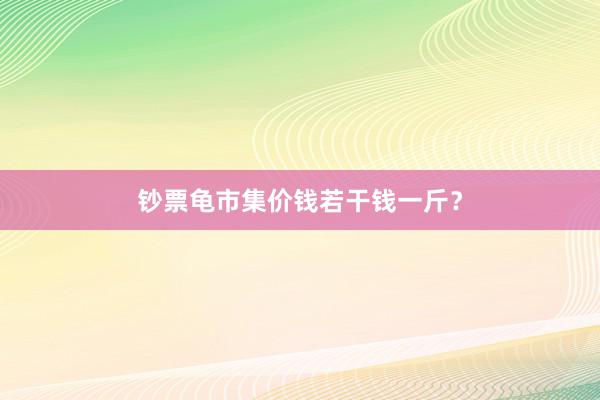 钞票龟市集价钱若干钱一斤？